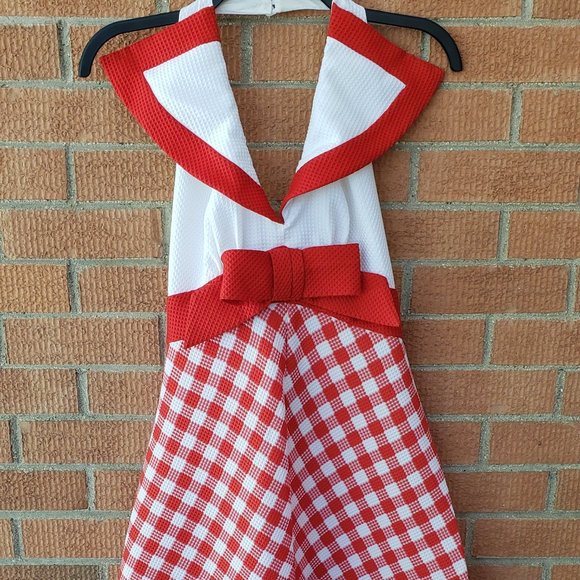Vintage Dresses & Skirts - Vintage Red Checkered Maxi Dress